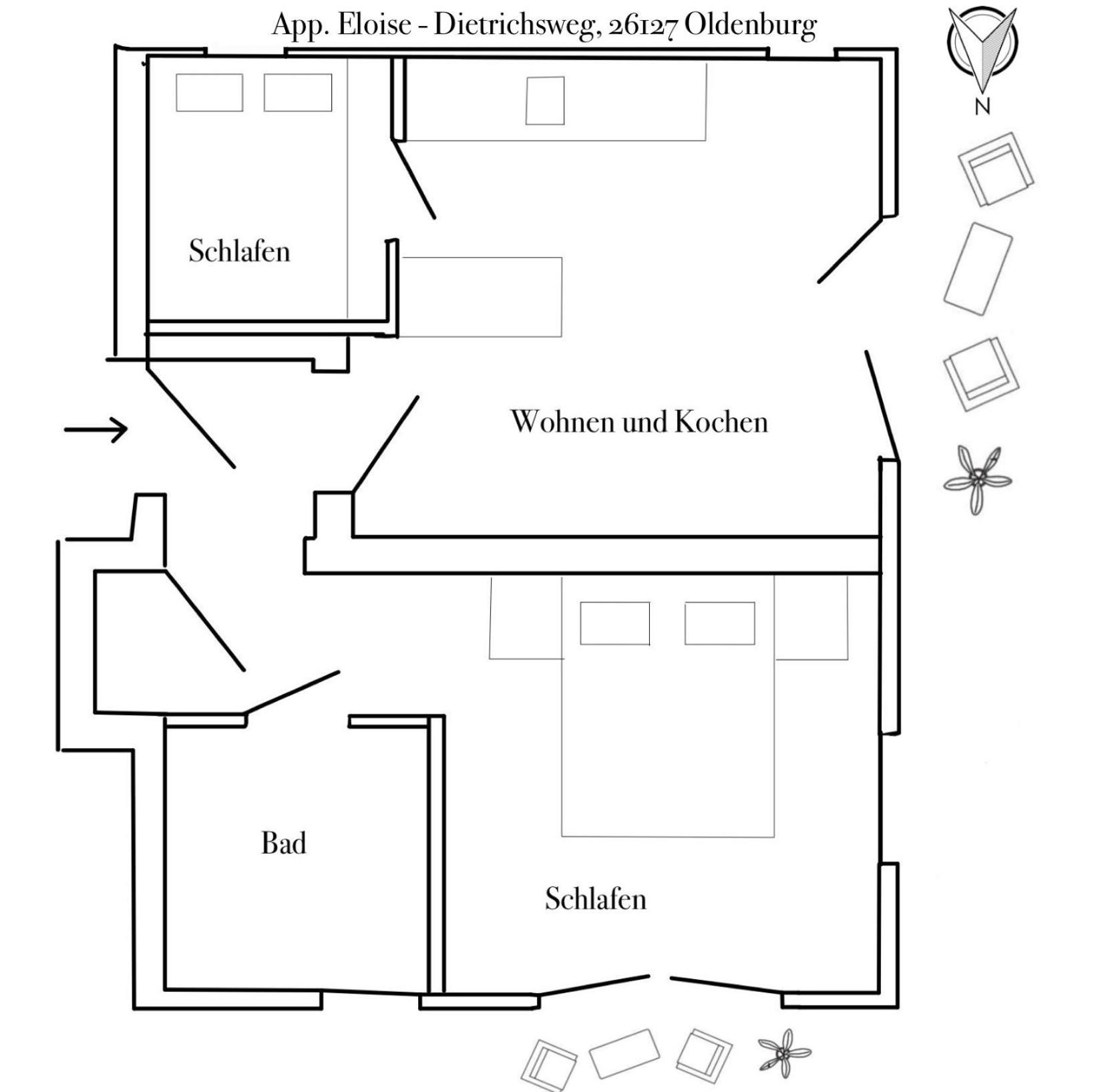 Apartment Prinzessin Eloise - Zimmerprinzen Oldenburg Luaran gambar